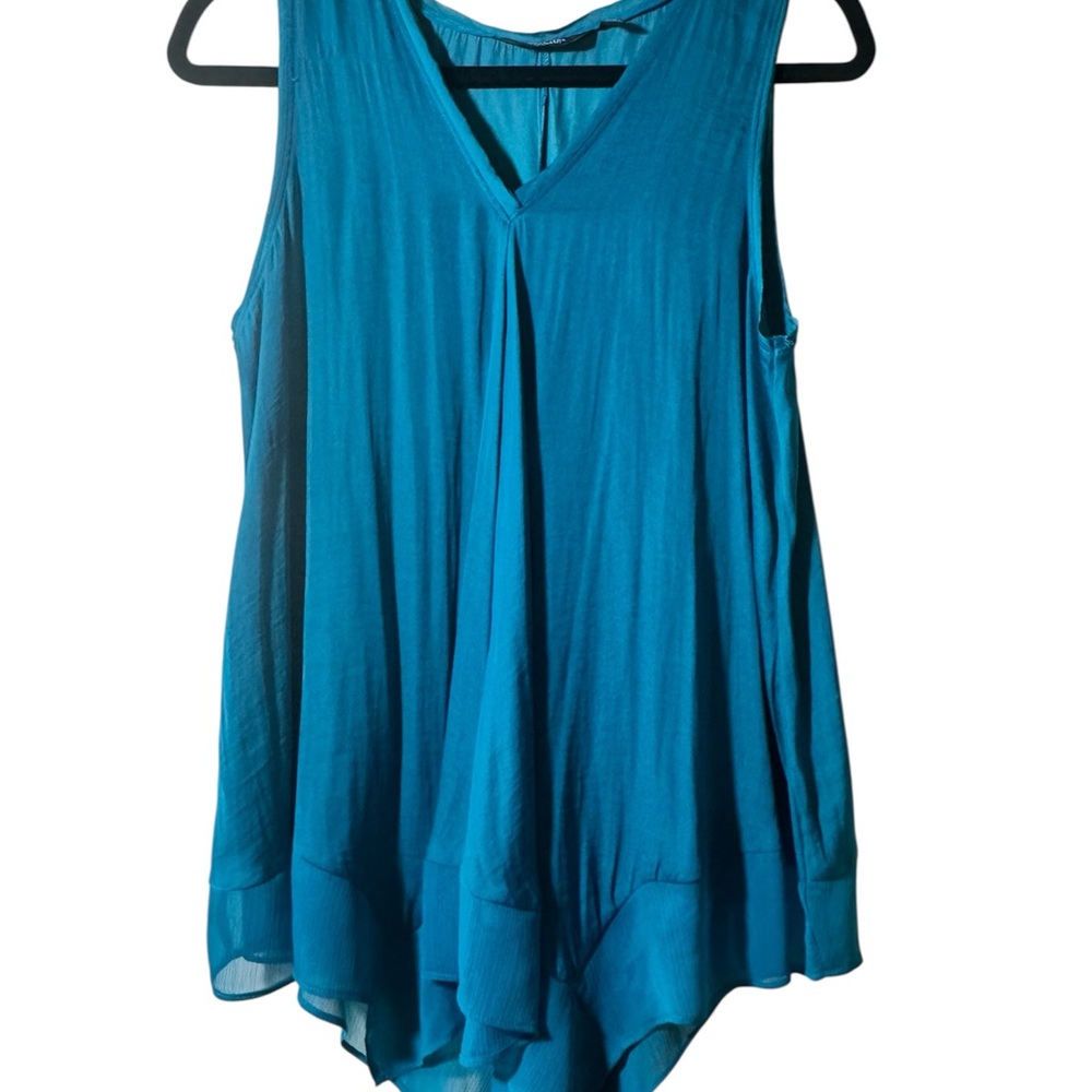 Simply Vera Wang Blue Sleeveless Blouse Size M | Elegant Minimalist Chic Top